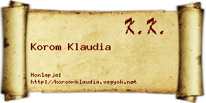 Korom Klaudia névjegykártya