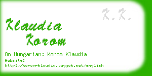 klaudia korom business card